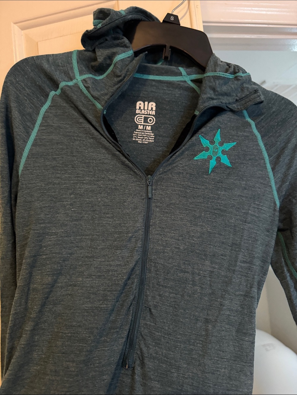 Air Blaster Women’s Thermal One Piece with Hood in Dark Teal with Teal Accents